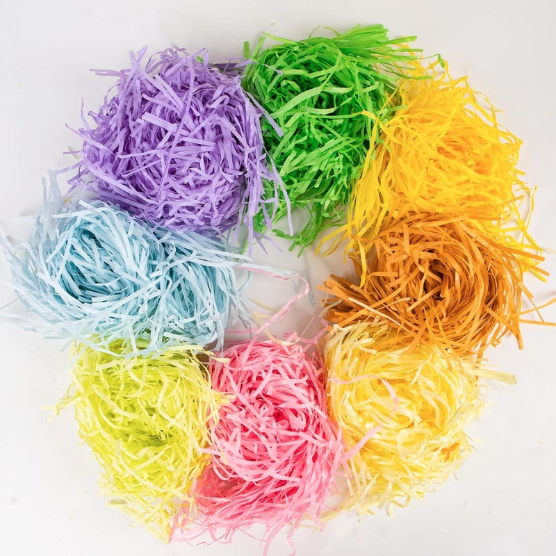 Kiddokids Colorful Easter Basket Grass, Crinkle Cut Paper Shred Gift Filler for Gift Weddings, Boxes Bags, Easter Hunt Basket Filling, Grass Stuffer, Party Decoration 225g (8oz) - Image 2